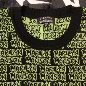 DOLLSKILL MARILYN MANSON 3X GREEN/ BLACK LONG SLEEVES RIBBED CUFFS KNIT